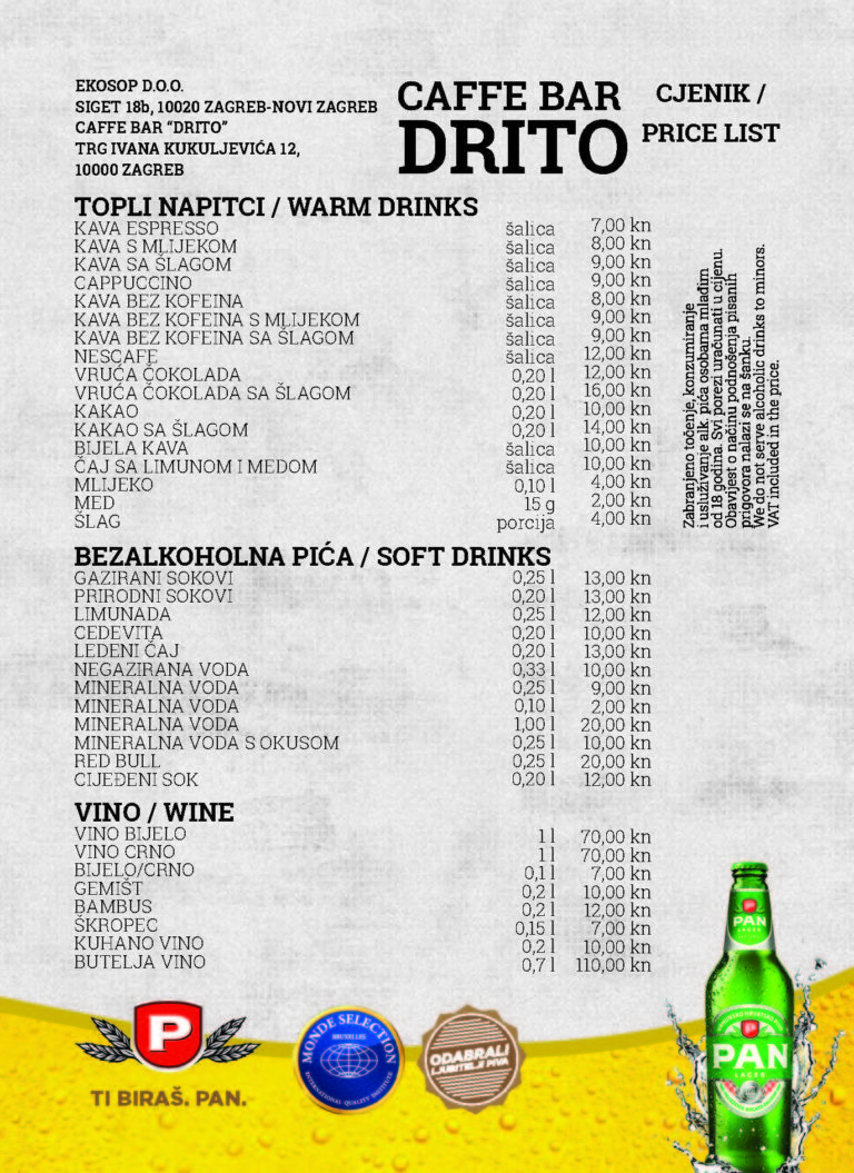 Read more about the article Izrada cjenika A6 + tvrda plastika